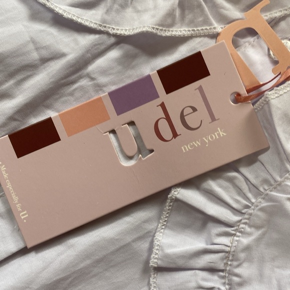 Udel New York Oversized Bib Ruffle Collar Button Up Down Shirt NWT - Picture 9 of 10